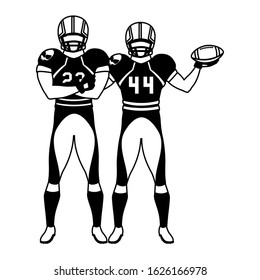 team of players american football , sportsmen with uniform vector illustration design