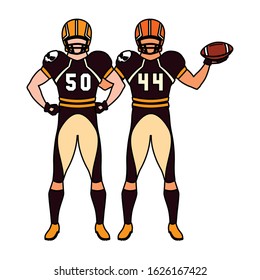 team of players american football , sportsmen with uniform vector illustration design