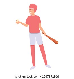Team playing baseball icon. Cartoon of team playing baseball vector icon for web design isolated on white background