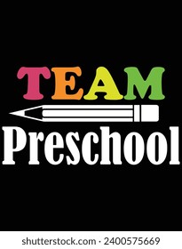 Team preschool - EPS file for cutting machine. You can edit and print this vector art with EPS editor.