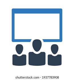 Panel de presentación de equipo e icono de grupo de personas	