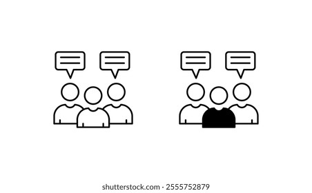 Team Presentation icon design with white background stock illustration