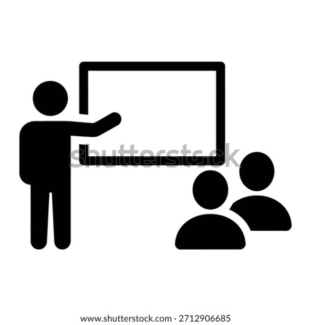 Team Presentation Silhouette Icon — Group Training and Collaboration Symbol