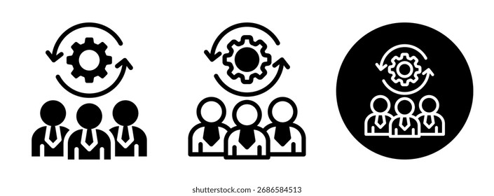 Team Process Icon Collection Glyph and Mixed Vector Illustration