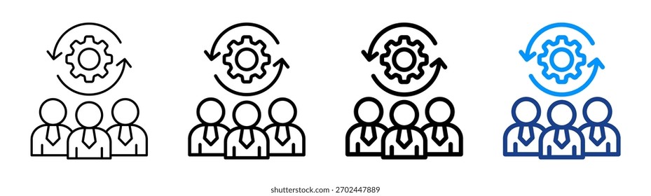 Conjunto de Colección de contorno diferente de ícono de proceso de Equipo