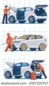A team of professionals take care of your car at the service station. Employees clean, diagnose, repair and paint the vehicle.