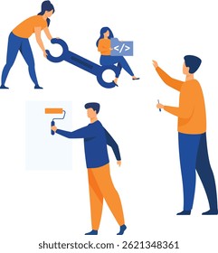 Team of professionals working on a project