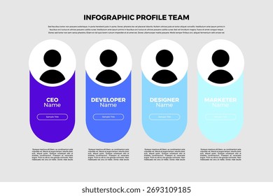 Team profile infographic template, easy to use and suitable for information presentations. Vector EPS.