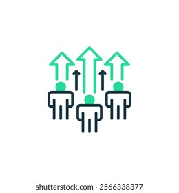 Team Progress Two Tone Color Icon. linear style sign for mobile concept and web design. Outline vector icon.