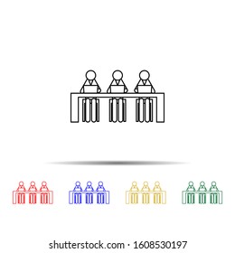 Team of project developers multi color style icon. Simple thin line, outline vector of team work icons for ui and ux, website or mobile application