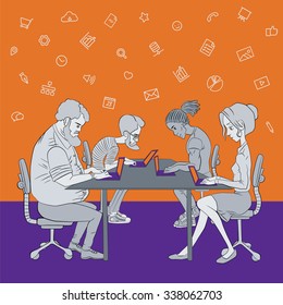 The team of project developers - participation in the hackathon - coworking space - sharing of working files and reference materials 