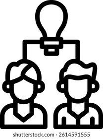 Team Project Line Vector Icon Design