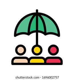 icono de protección de equipo vectorial de color plano 