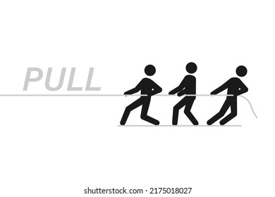 Team pulling rope image. Clipart image