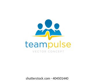 Team Pulse Creative Sign Concept. Team Building Business Vector Template.