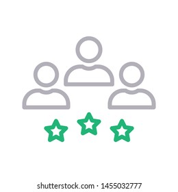 team ranking colour line vector icon
