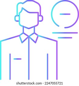 TEAM REDUCTION Business people icons with blue gradient outline style