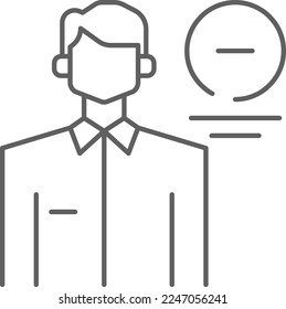 TEAM REDUCTION Business people icons with black outline style