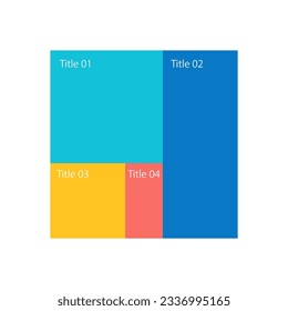 Team responsibilities and kpi tree map infographic chart design template. Editable infochart with structured rectangle graphs. Visual data presentation. Myriad Pro-Regular font used