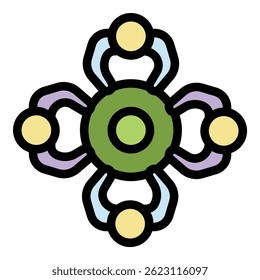 Team responsibility icon. Outline team responsibility vector icon color flat isolated
