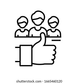 Team results line icon, concept sign, outline vector illustration, linear symbol.
