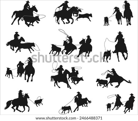 Team Roping Rodeo Ranch vector, Team roping Clipart, Cattle Roping Cowboy, Cattle Ranch, Rodeo, Ranch Rodeo returns, 