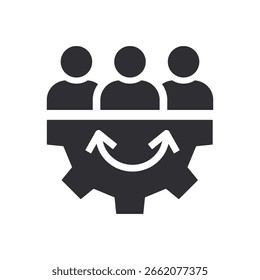 Team rotation icon. Symbol of workforce management. Vector illustration.