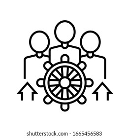 Team rule line icon, concept sign, outline vector illustration, linear symbol.