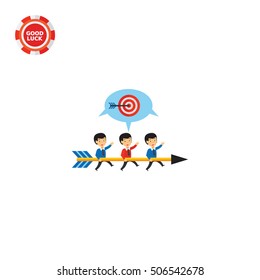 Team Running to Target Icon