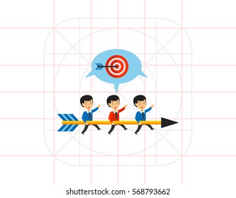 Team Running to Target Icon