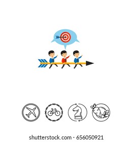 Team Running to Target Icon