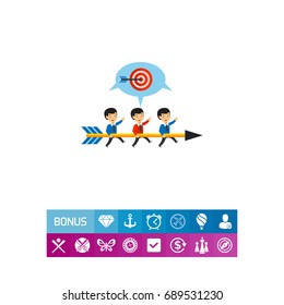 Team Running to Target Icon