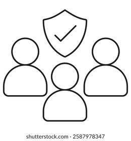 Team Security icon, Data Protection, Cybersecurity Task Force, vector