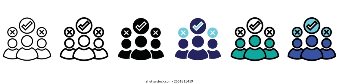 Icono de Selección y Reclutamiento de Equipos – Ilustración vectorial de Evaluación de Candidatos