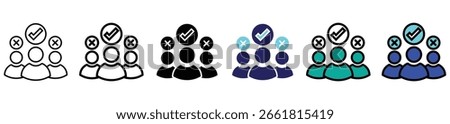 Team Selection and Recruitment Icon – Candidate Evaluation Vector Illustration
