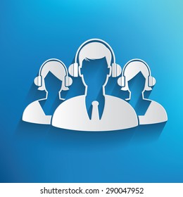 Team service,human resource design on blue background,clean vector