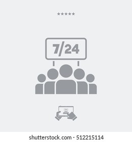 Team services 7/24 - Vector web icon