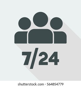 Team services 7/24 - Vector web icon
