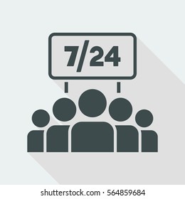 Team services 7/24 - Vector web icon