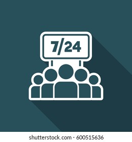 Team services 7/24 - Vector web icon