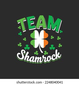 Team Shamrock. St Patrick's Day T-Shirt-Design, Vektorgrafiken, typografische Plakate oder Banner