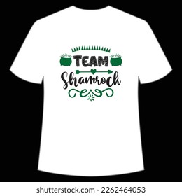 team shamrock St. Patrick's Day Shirt Print Template, Lucky Charms, Irish, everyone has a little luck Typography Design