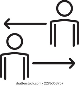 Team Sharing Teamwork and Management icon with black outline style. communication, share, social, partnership, community, connection, networking. Vector illustration