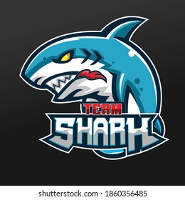 Team Shark Mascot Sport Illustration Design for Logo Esport Gaming Team Squad