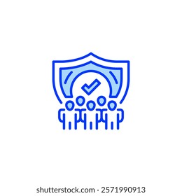 Team Shield line icon. Universal creative premium symbol. Vector sign icon logo template. Vector illustration
