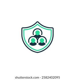 Team Shield line icon. Universal creative premium symbol. Vector sign icon logo template. Vector illustration