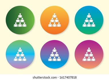 Team six color gradient icon design.