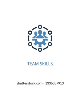 team skills concept 2 colored icon. Simple blue element illustration. team skills concept symbol design. Can be used for web and mobile UI/UX