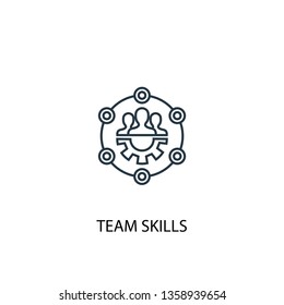 team skills concept line icon. Simple element illustration. team skills concept outline symbol design. Can be used for web and mobile UI/UX