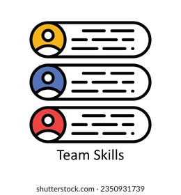 Team Skills Filled Outline Icon Design illustration. Product Management Symbol on White background EPS 10 File